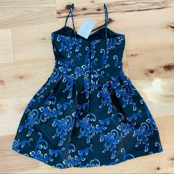 Belle Badgley Mischka Floral Metallic Brocade Vienna Dress sz 2 NWT - Picture 12 of 15